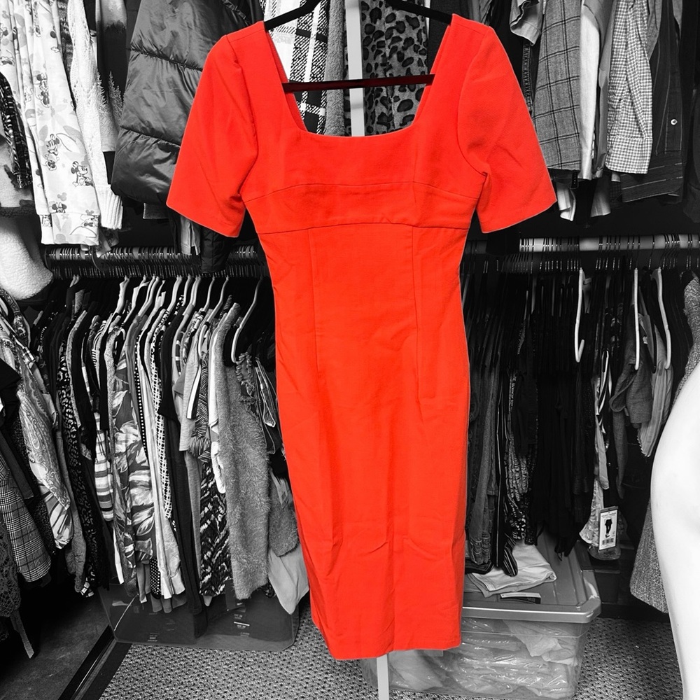Cooper St Anthropologie Hailey women’s size 4 Red dress midi length sheath $119